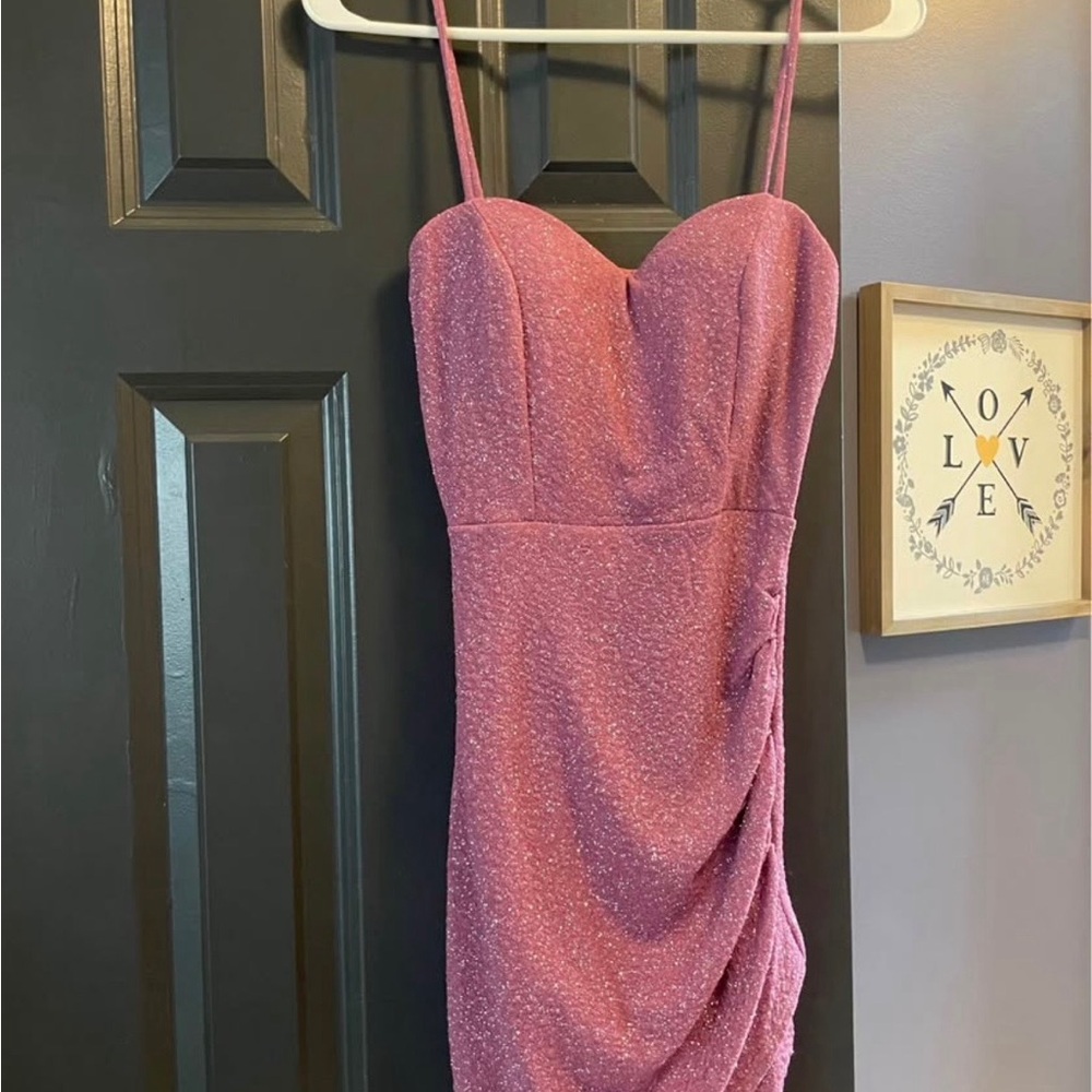Elegant Pink Spaghetti Strap Dress